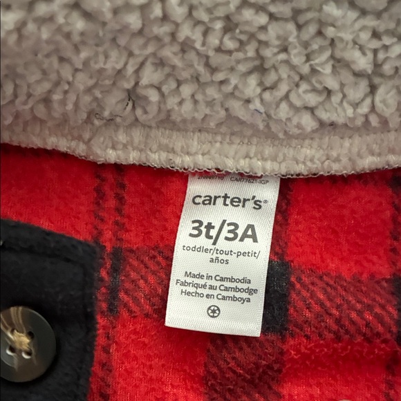 Carter's Plaid Red and Black Sweater l 3T - Picture 3 of 6